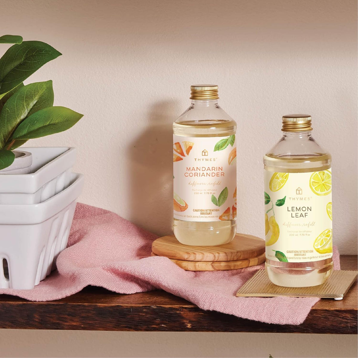 Thymes Mandarin Coriander Reed Diffuser Oil - Room Fragrance Oil - Flameless Home Fragrance7.75 Fl