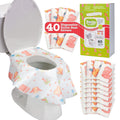 Toilet Seat Covers Disposable (40 pk, Dinosaurs) - XL Waterproof Toilet Cover for Toddlers, Kids &