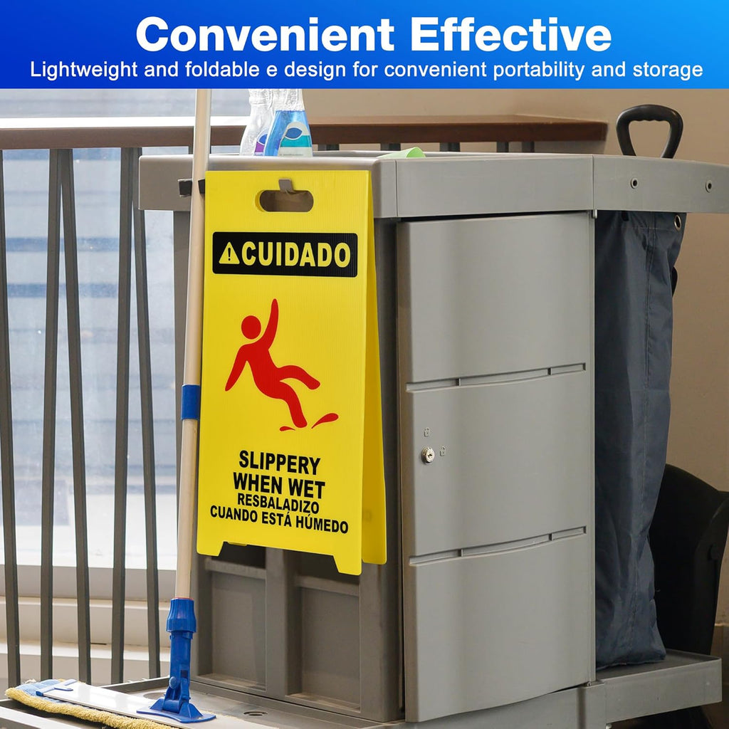 MATTHEW CLEANING 25'' Industrial Wet Floor Sign 12 Pack 2-Sided Durable Corrugated Plastic Birght