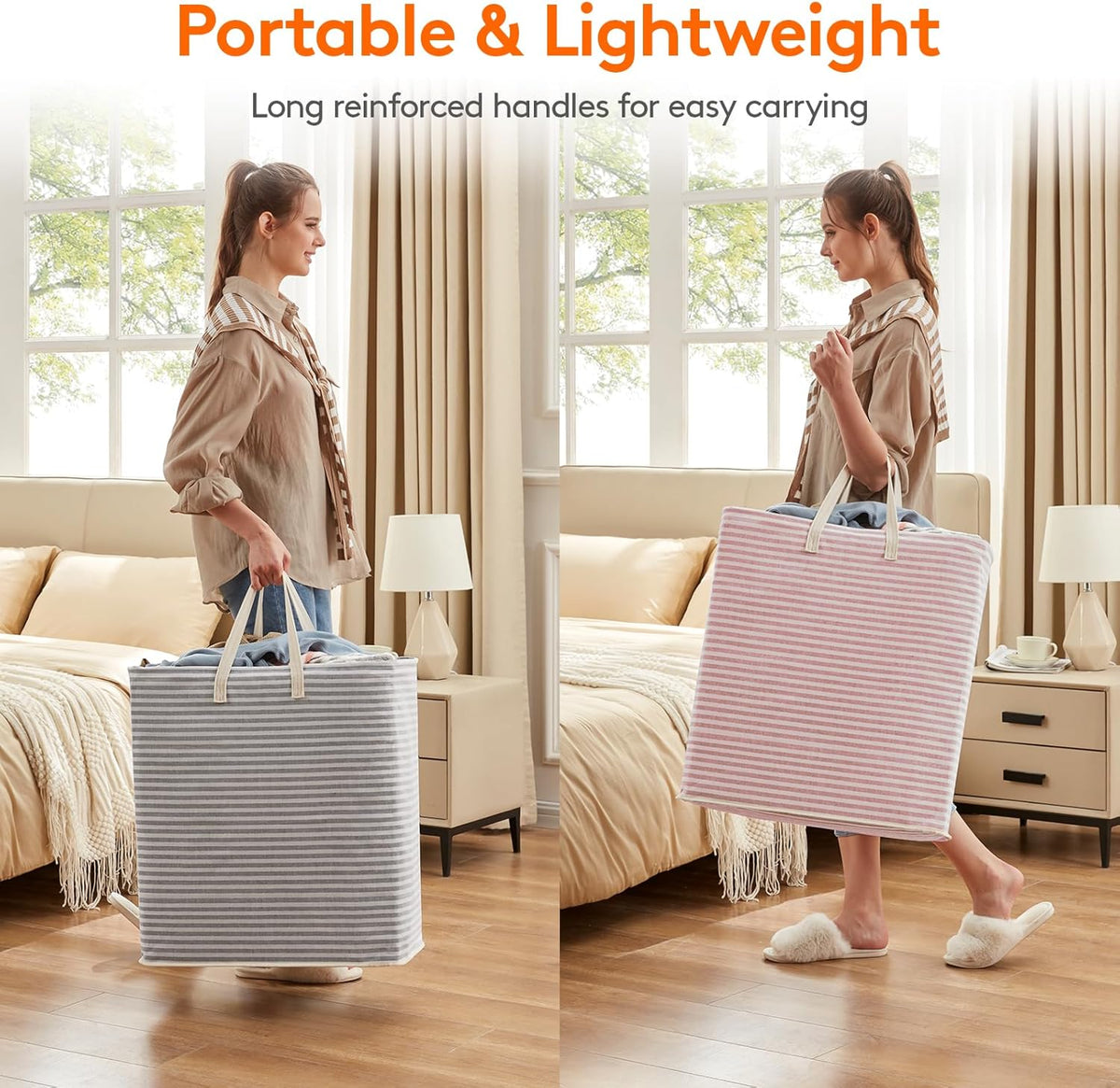 Lifewit 2 Pack Laundry Hamper Large Collapsible Laundry Basket, Freestanding Waterproof Cloth