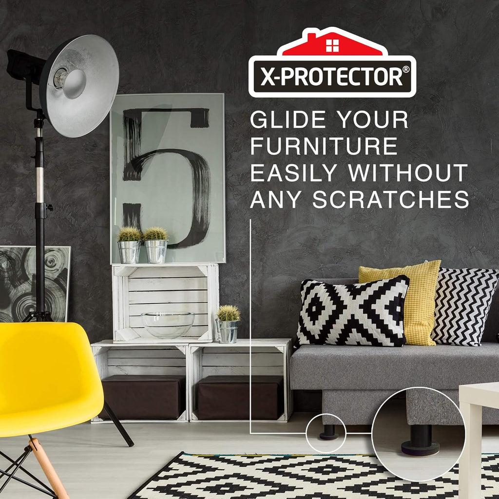 Felt Furniture Sliders Hardwood Floors X-PROTECTOR – 16 PCS 3 1/2" Furniture Sliders – Heavy Duty
