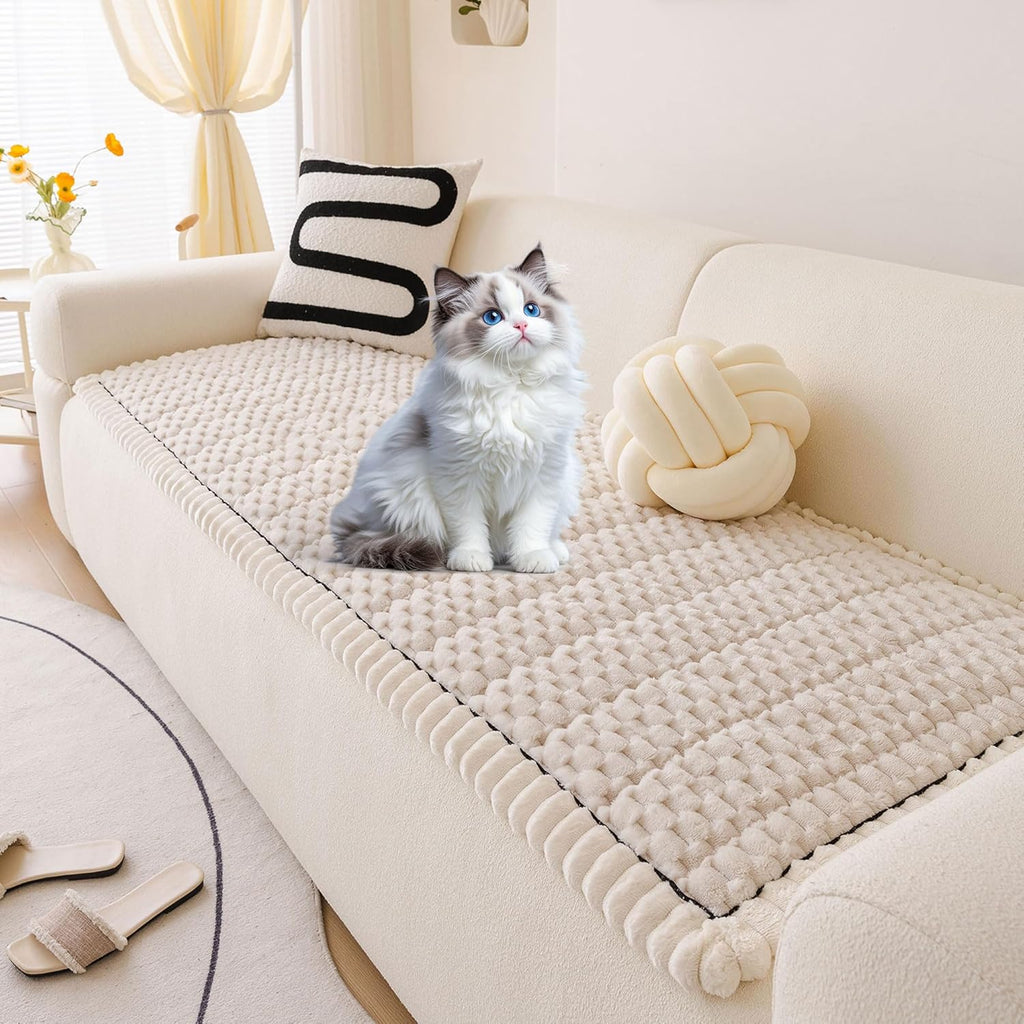 OTOB Couch Covers for Dogs Washable, Non Slip Plush Fuzzy Sofa Slipcovers Dog Cushion Mat, Soft