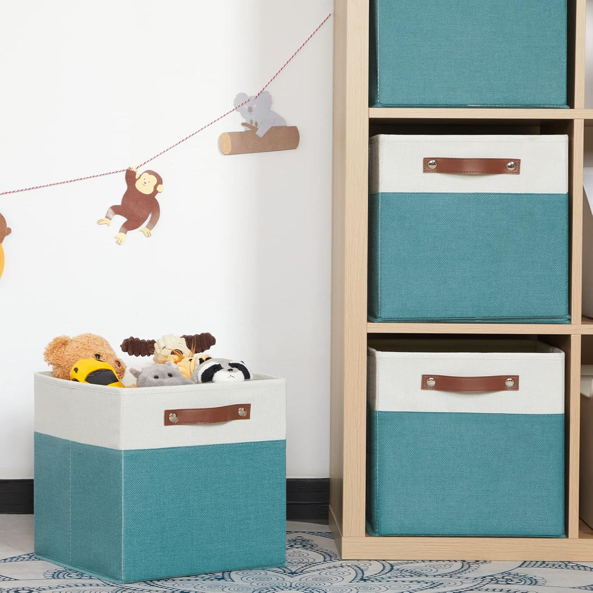HNZIGE Storage Cubes Bins for Organization Set of 4, Fabric Storage Cube 12 x12, Collapsible