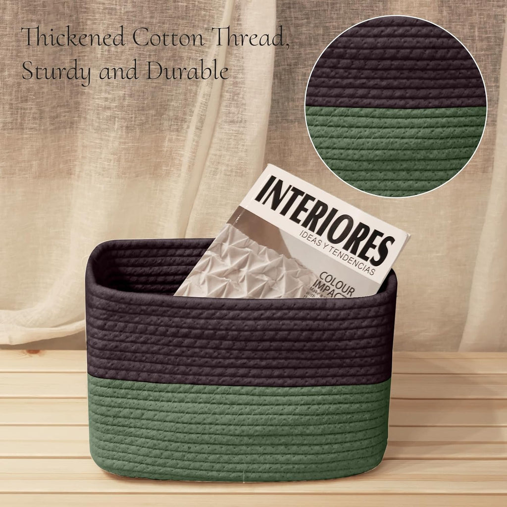 Hopegiver Woven Storage Baskets 11x8x7 Inch, 3 Pack Collapsible Cube Storage Bin for Shelves