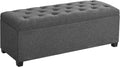 SONGMICS Storage Ottoman Bench, Foot Rest with Legs, 15.7 x 43.3 x 15.7 Inches, End of Bed Bench