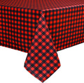 Classic Gingham Buffalo Xmas Tablecloth Fabric - Oblong 58x144 Inch Water Proof Checkered Table
