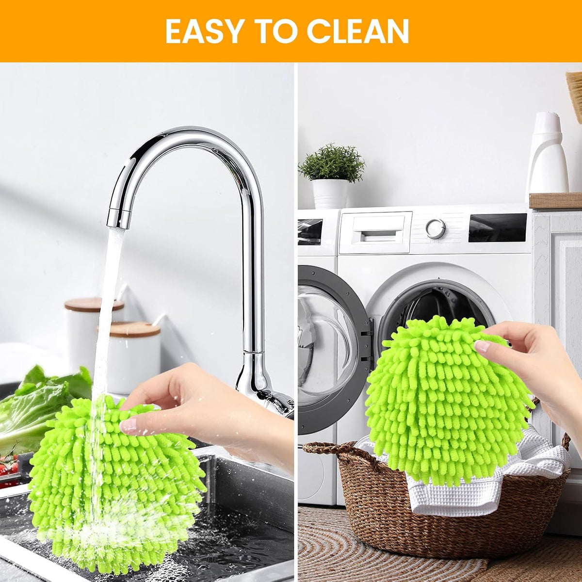 Mop Heads Replacements for OCedar RinseClean 2 Tank Spin Mop System, Mop Replace Head with 2