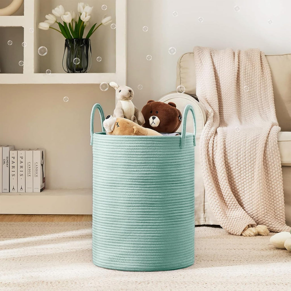 YOUDENOVA Laundry Hamper Basket, Woven 58L Tall Laundry Basket for Blanket Organizer- Nursery