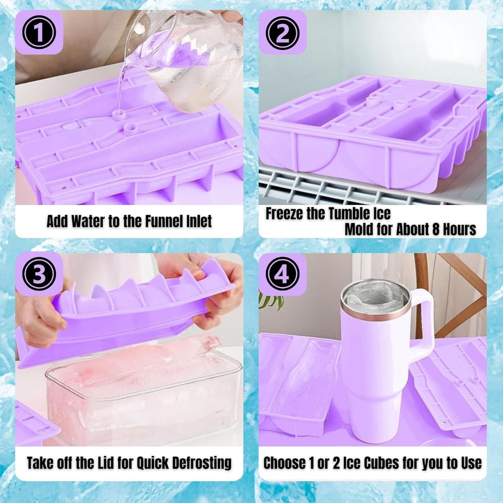Ice Cube Tray for Tumbler, 1 Pcs Silicone Hollow Cylinder Ice Mold for Freezer, Ice Drink, Juice