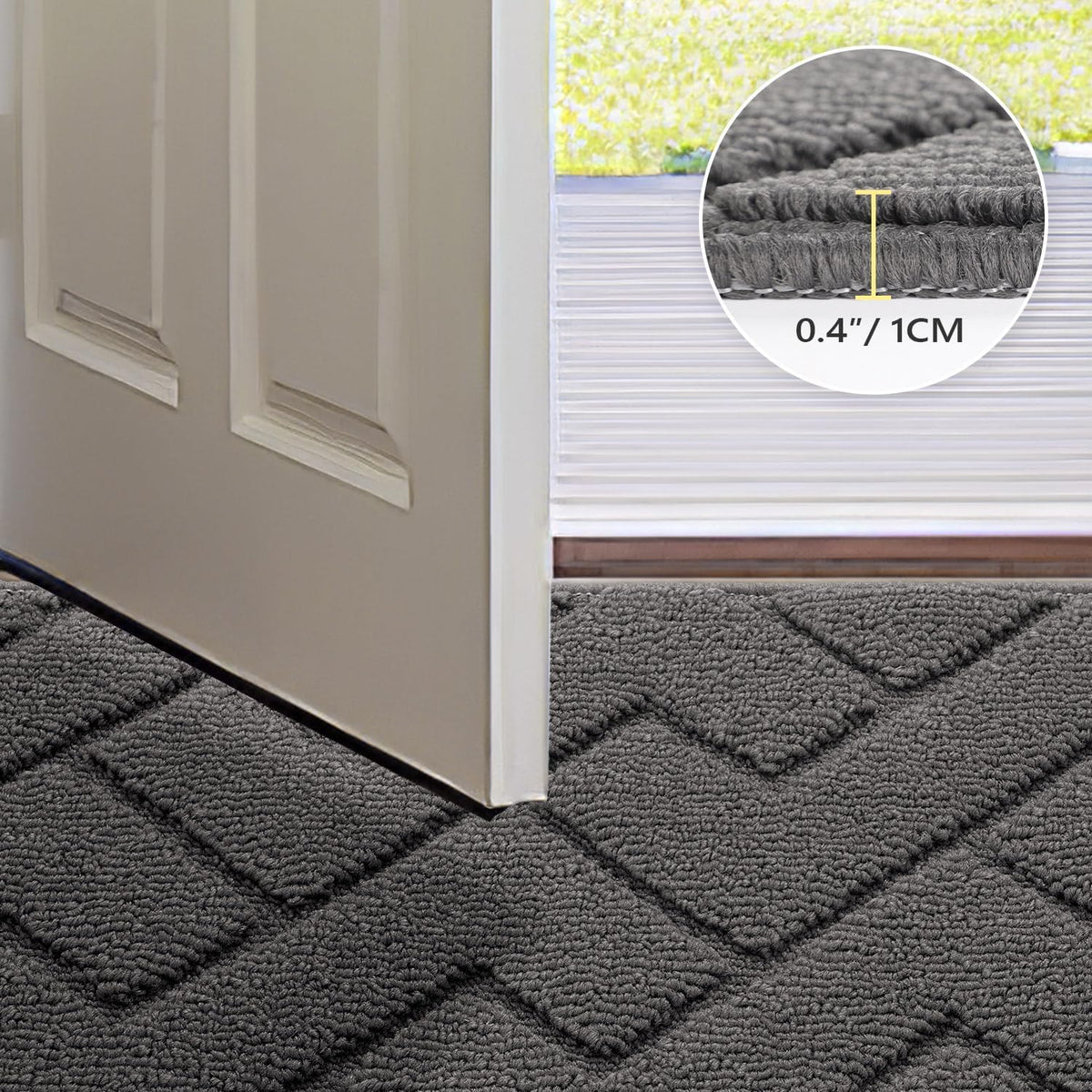 hicorfe Indoor Door Mat,Non Slip Door Mats,32"x48" Front Back Door Mat Rubber Backing,Absorbent