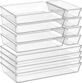 12-Pack Clear Plastic Drawer Organizer Trays – Multi-Use Acrylic Storage Bins for Kitchen