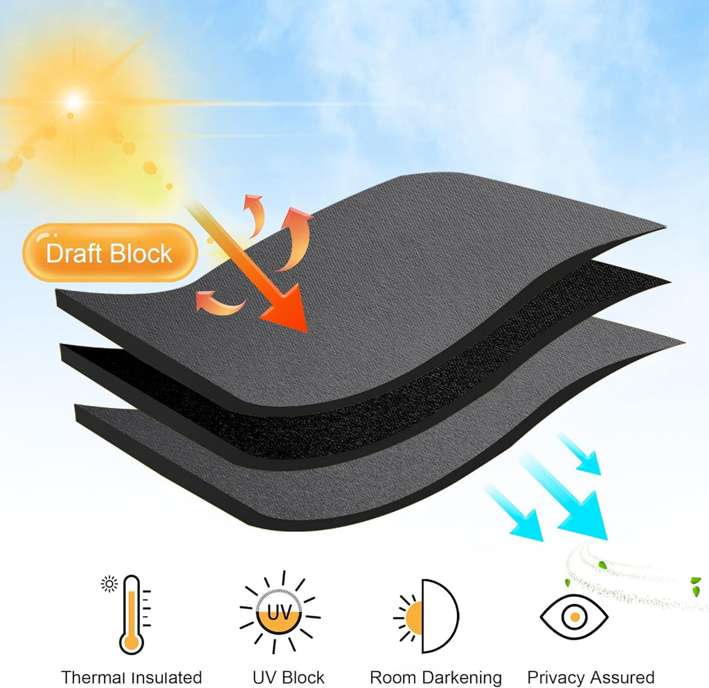 RYB HOME Bathroom Curtains Blackout - Thermal Insulating Privacy Small Window Curtains Short for