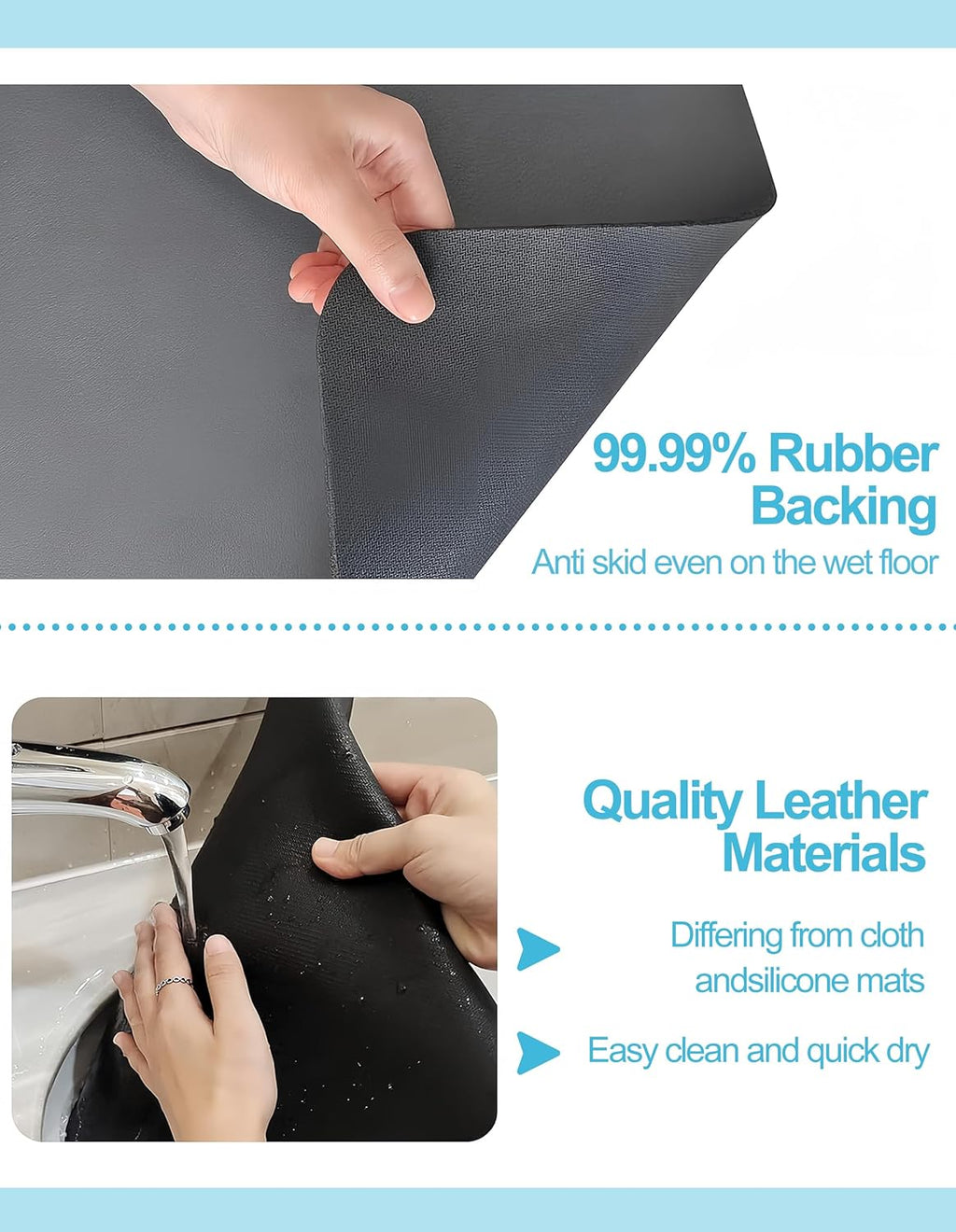 Dish Drying Mat for Kitchen Counter, 17"x31.5" Dish Drying Pad with Non-slip Rubber Backed, Hide