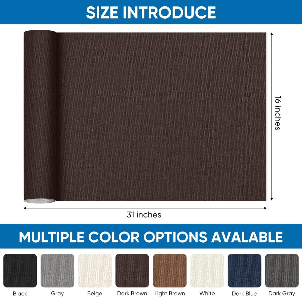 Oversized Canvas Patch 16 "x31, Self-Adhesive Waterproof Canvas Patch Set for Repairing Tents