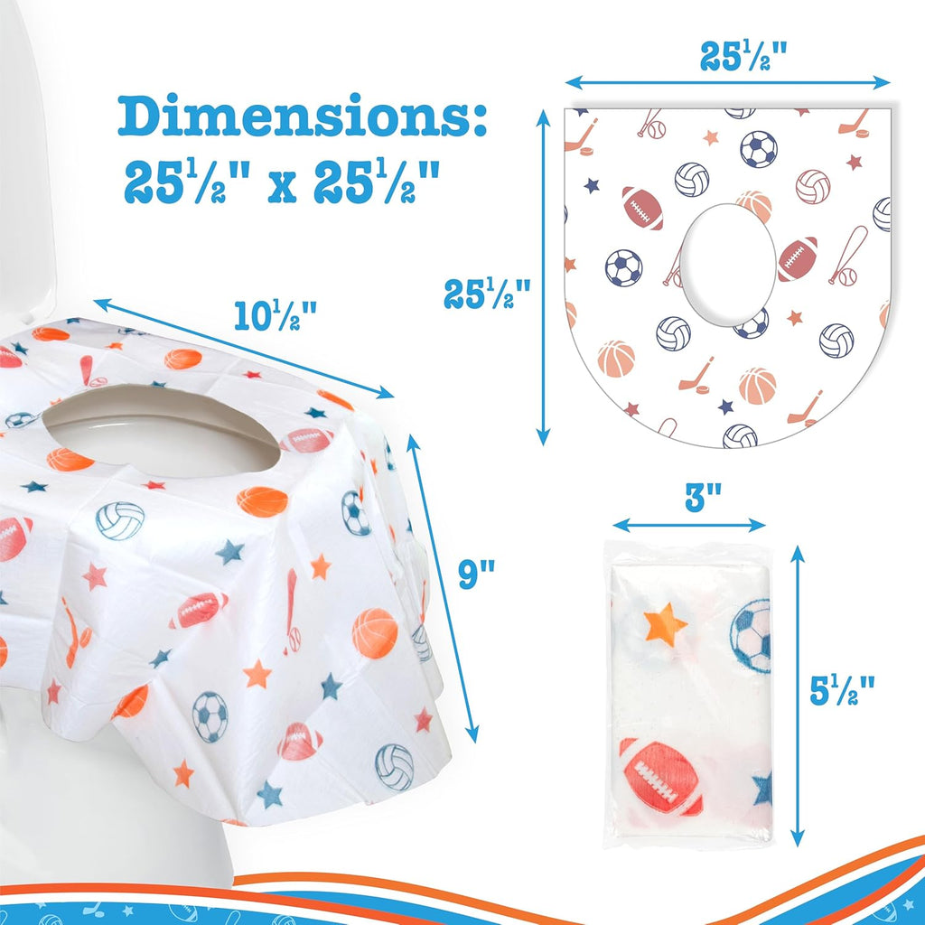 Disposable Toilet Seat Covers for Kids & Adults, 40 Pack - Protect from Public Toilet Germs While