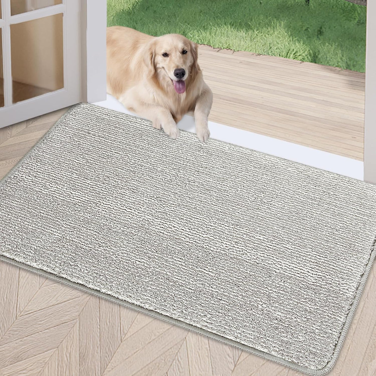 REFETONE Indoor Doormat, Front Door Mat 32"x40" Absorbent Rubber Backing Non Slip Back Door Mats