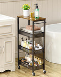 OKZEST 4-Tier Slim Rolling Storage Cart for Bathroom, Laundry Room, Kitchen