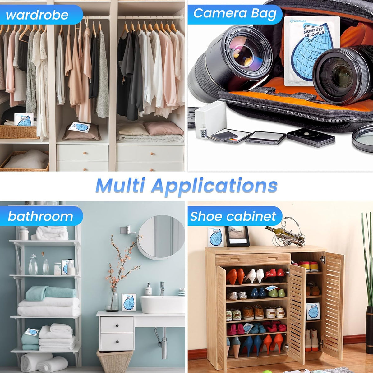 50 Gram 30 Packs Moisture Absorbers for Closet, Dehumidifier for Bedroom Dehumidifier Bags for