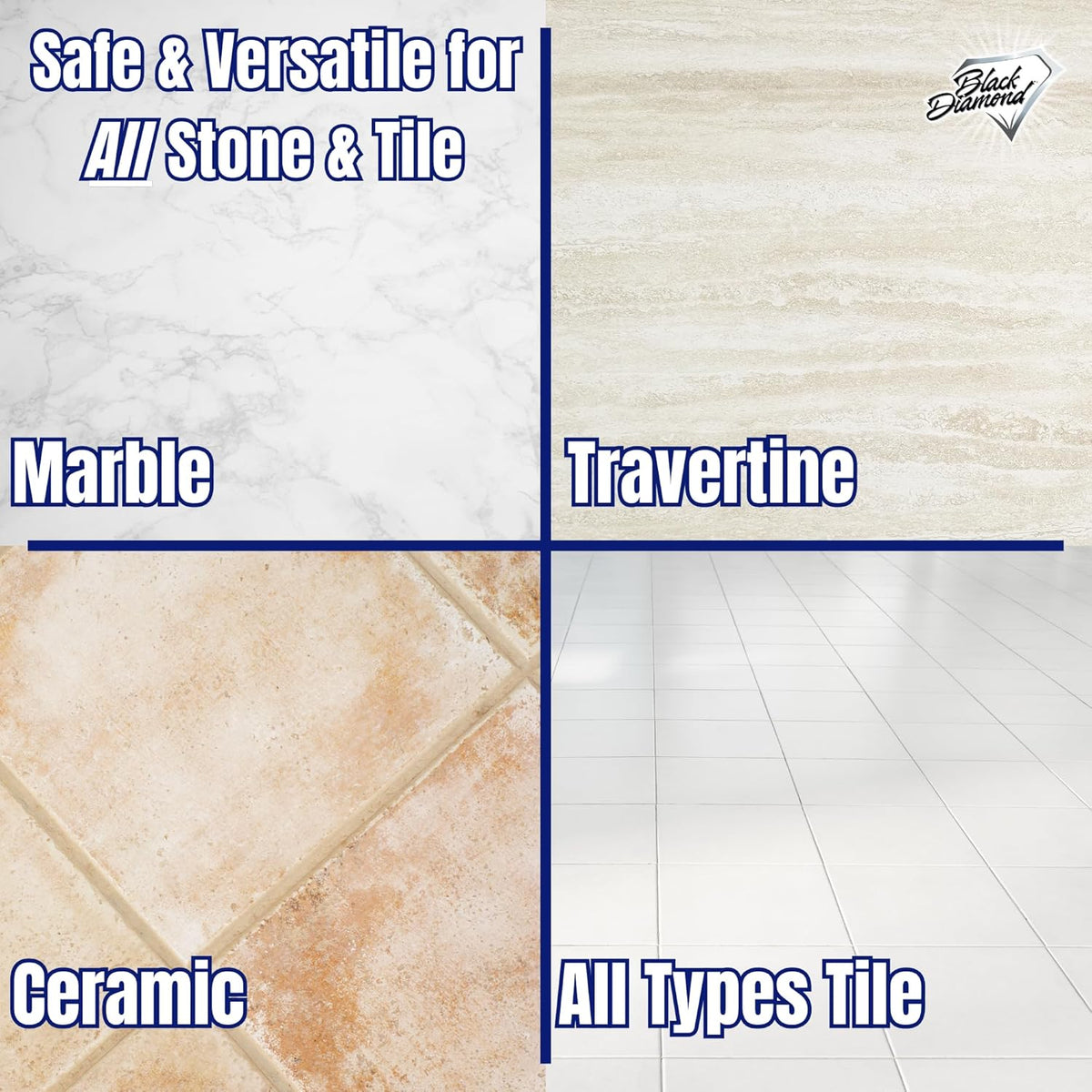 MARBLE & TILE FLOOR CLEANER. Great for Ceramic, Porcelain, Granite, Natural Stone, Vinyl and Brick.