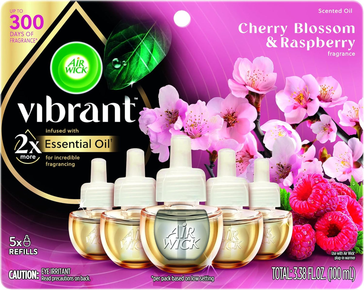 AIR WICK Scented Oil Vibrant Refill Cherry Blossom & Raspberry 5 ct.