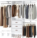 Armocity 5FT Small Closet System with 3 Fabric Drawers, 60 Inches Walk In Closet Organizer System
