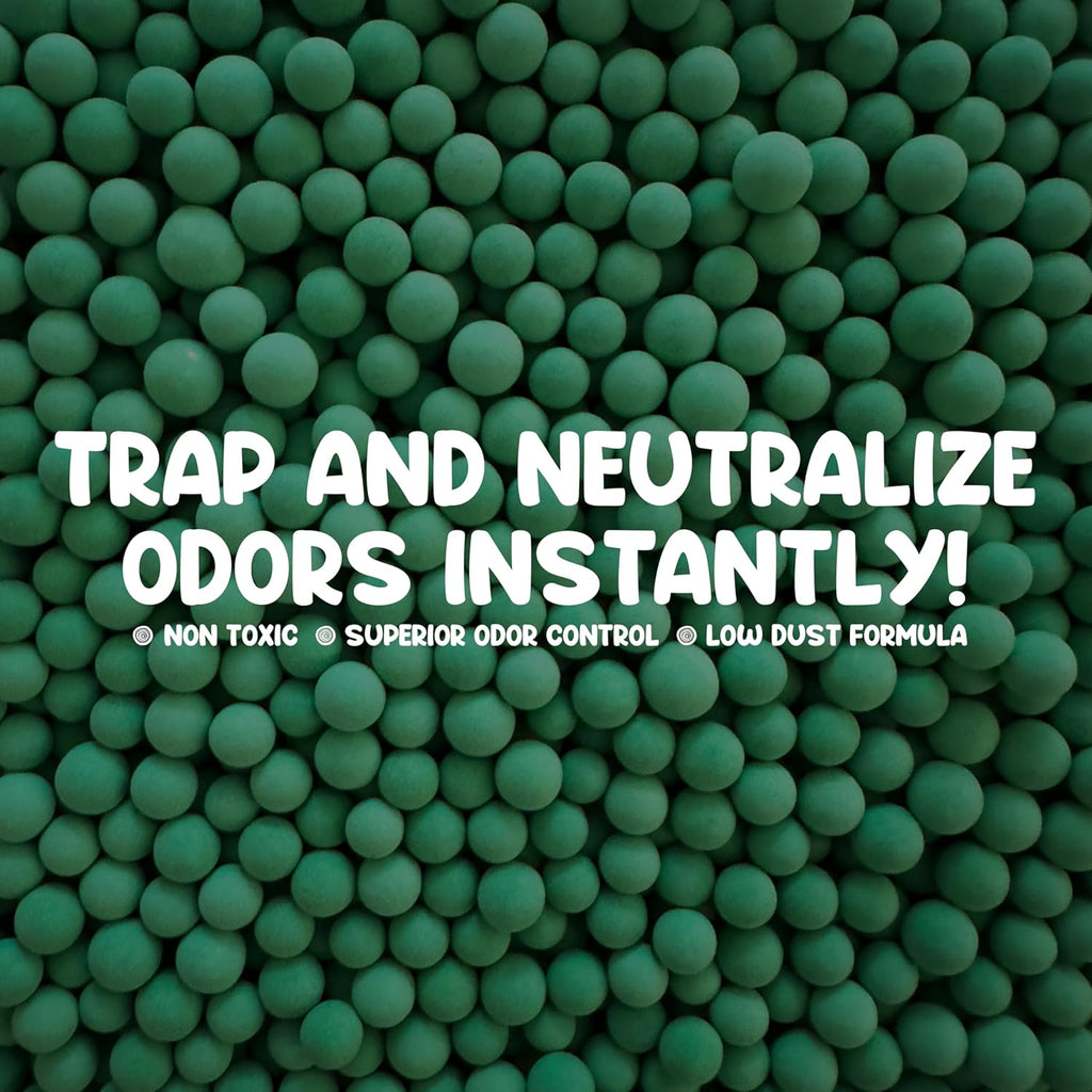 Cat Deodorant Beads | Green Apple Scent, Low-Dust & Non Toxic Litter Box, Superior Odor Control