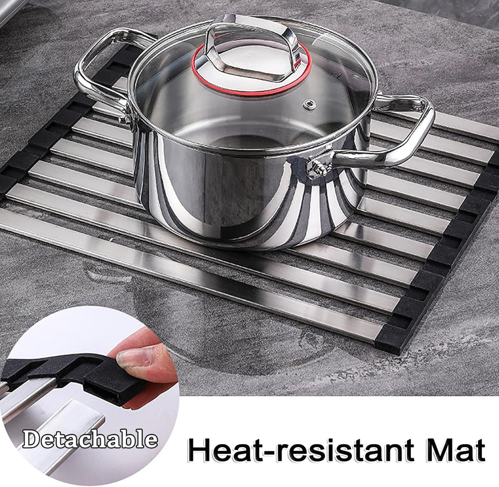 Foldable Dish Drying Rack for Kitchen Sink, Over The Sink Dish Drying Rack, Counter Storage Rack