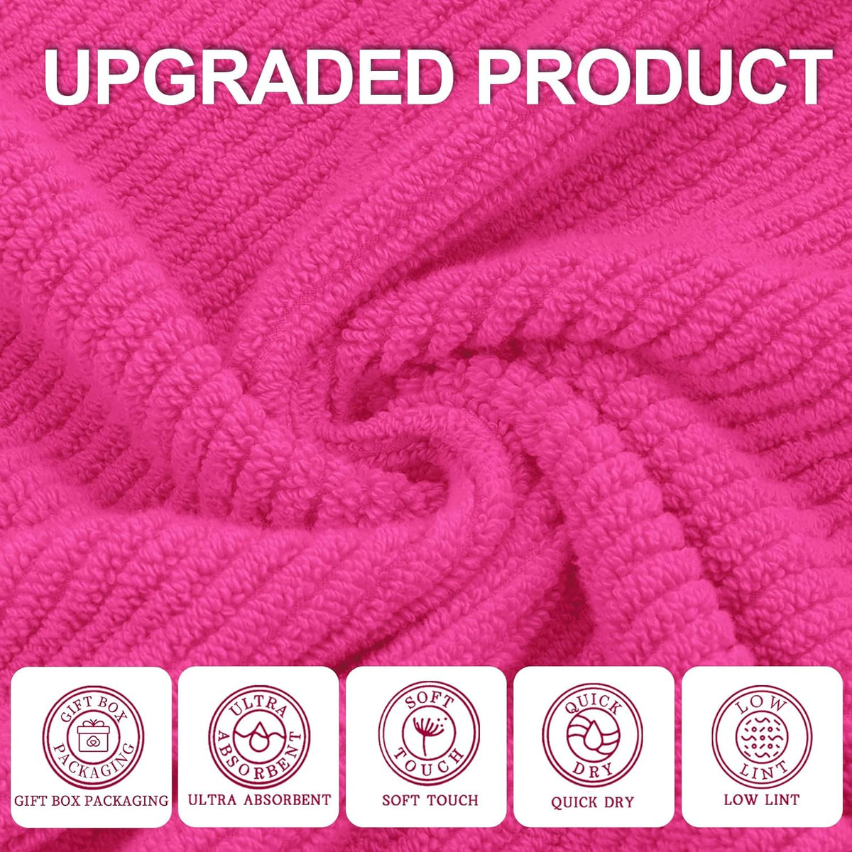 VOOVA & MOVAS Bathroom Hand Towels Set of 4, Large 18"x28" - 100% Cotton | Quick Dry | Light Weight