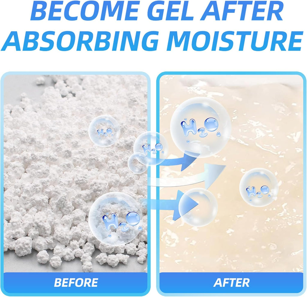 25 Gram 10 Packs Moisture Absorbers Packs, Leakproof Desiccant Dehumidifier Bags for Bathrooms