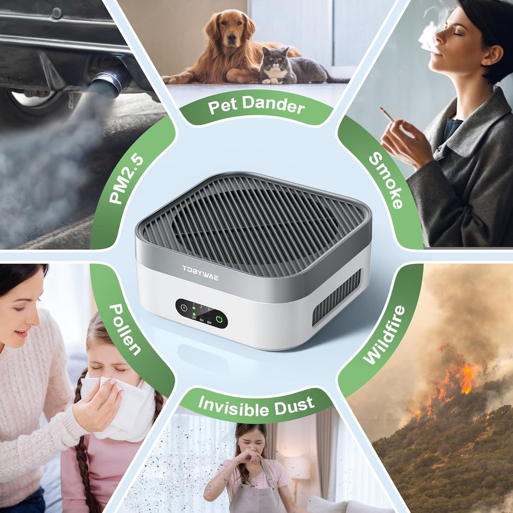 Air Purifier 2 Pack for Bedroom Up to 1200 ft², H13 True HEPA Air Purifier for Pets Dust Dander
