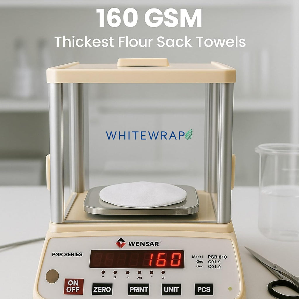 WHITEWRAP Flour Sack Towels| Tea Towel for Crafts| Kitchen Dish Cotton Blank Towel for Embroidery|