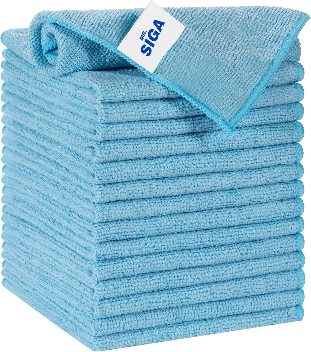 MR.SIGA Microfiber Cleaning Cloth, All-Purpose Microfiber Towels, Streak Free Cleaning Rags, Pack
