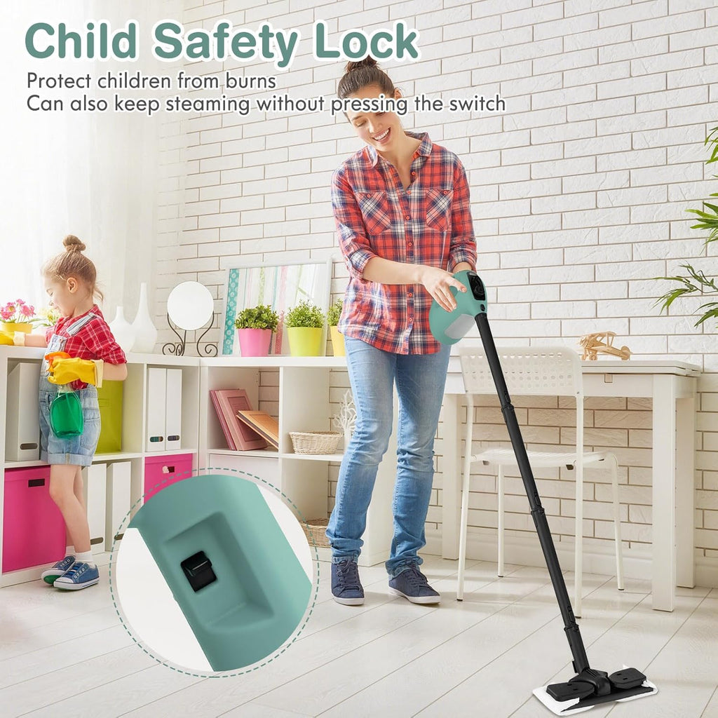 COSTWAY Handheld MultiPurpose Steam Cleaner with 17 Pieces, 350ml Large Capacity Steam Mop