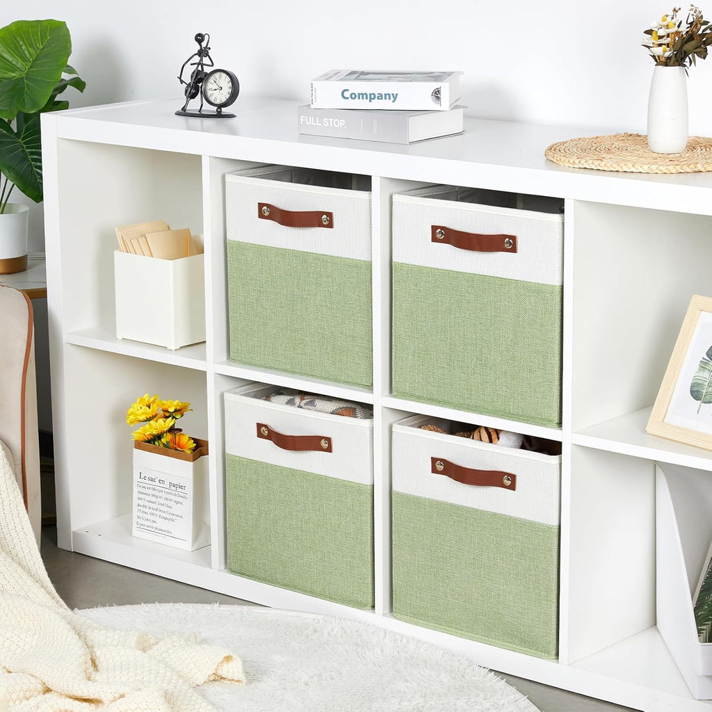 DULLEMELO Fabric Storage Cubes, 12x12 Storage Cube Bins for Organizing, Foldable Storage Baskets