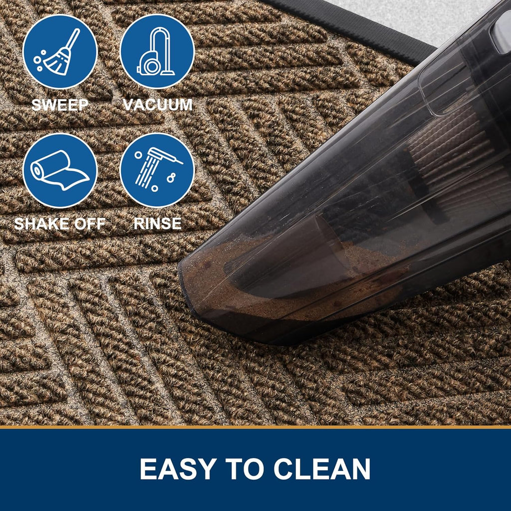 Smiry Half Circle Front Door Mat Outside Entrance, Heavy Duty Outdoor Indoor Natural Rubber