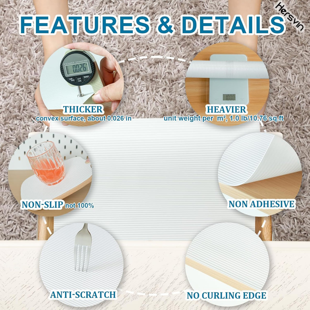 Shelf Liners 14 in x 20 ft EVA Drawer Mats, Non-Adhesive Cupboard Protector, Kitchen Cabinet Lining