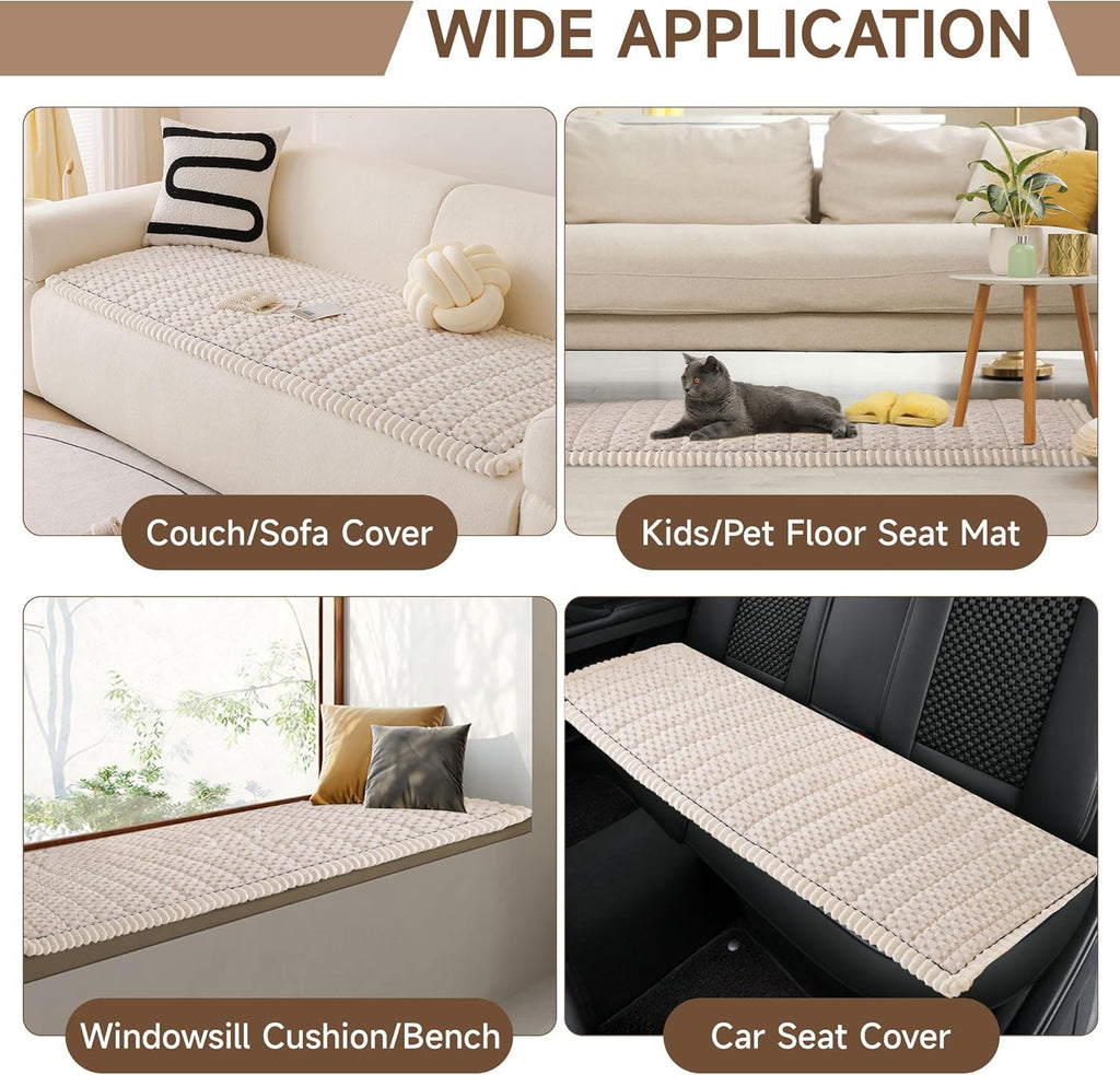 OTOB Couch Covers for Dogs Washable, Non Slip Plush Fuzzy Sofa Slipcovers Dog Cushion Mat, Soft