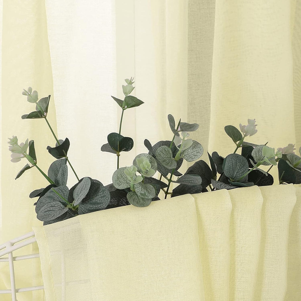 Tollpiz Sheer Curtains Linen Textured Living Room Curtain Sheers Light Filtering Rod Pocket Voile