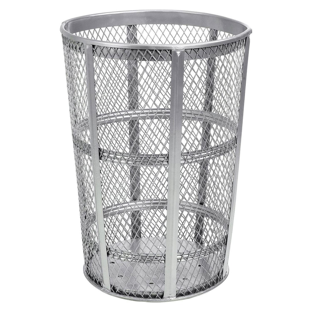 Global Industrial 48 Gallon Outdoor Metal Trash Container, Galvanized
