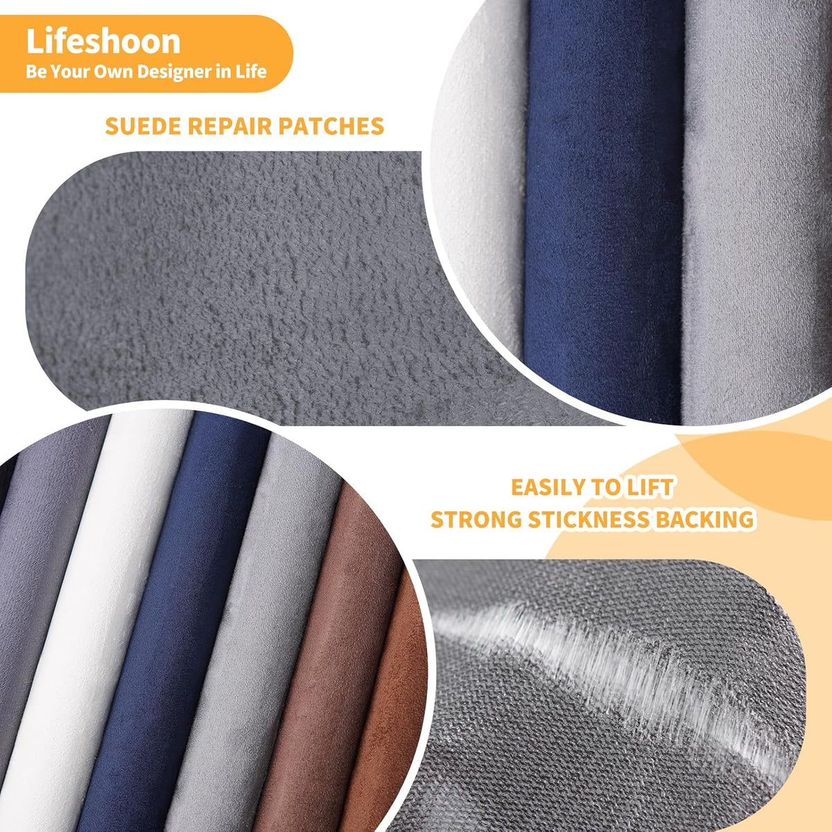 Fabric Repair Patches, 17X158 Inch Self-Adhesive Suede Patches Tape Durable, DIY Large Fabric