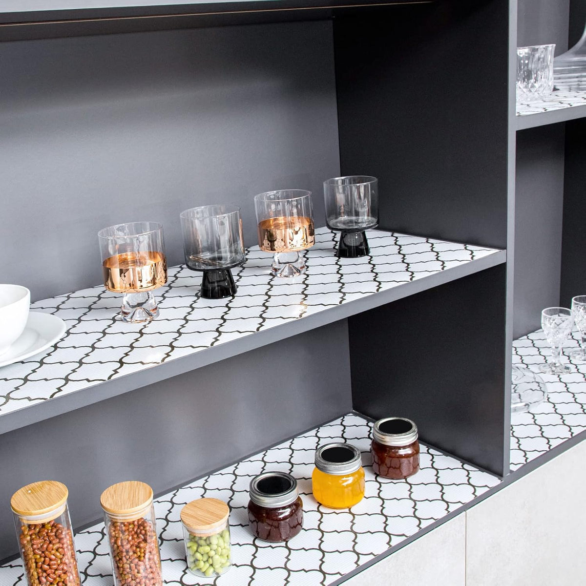 Glotoch 2 Rolls Non Adhesive Shelf Liners for Kitchen Cabinets, Non Slip Drawer Liners for Kitchen