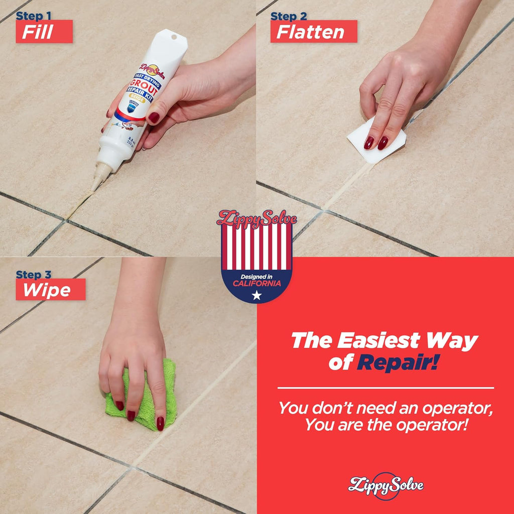 Tile Grout, Repair Kit, 2 Pack Grout Filler, Restore & Renew Tile Joints Line, Fast Drying Tile
