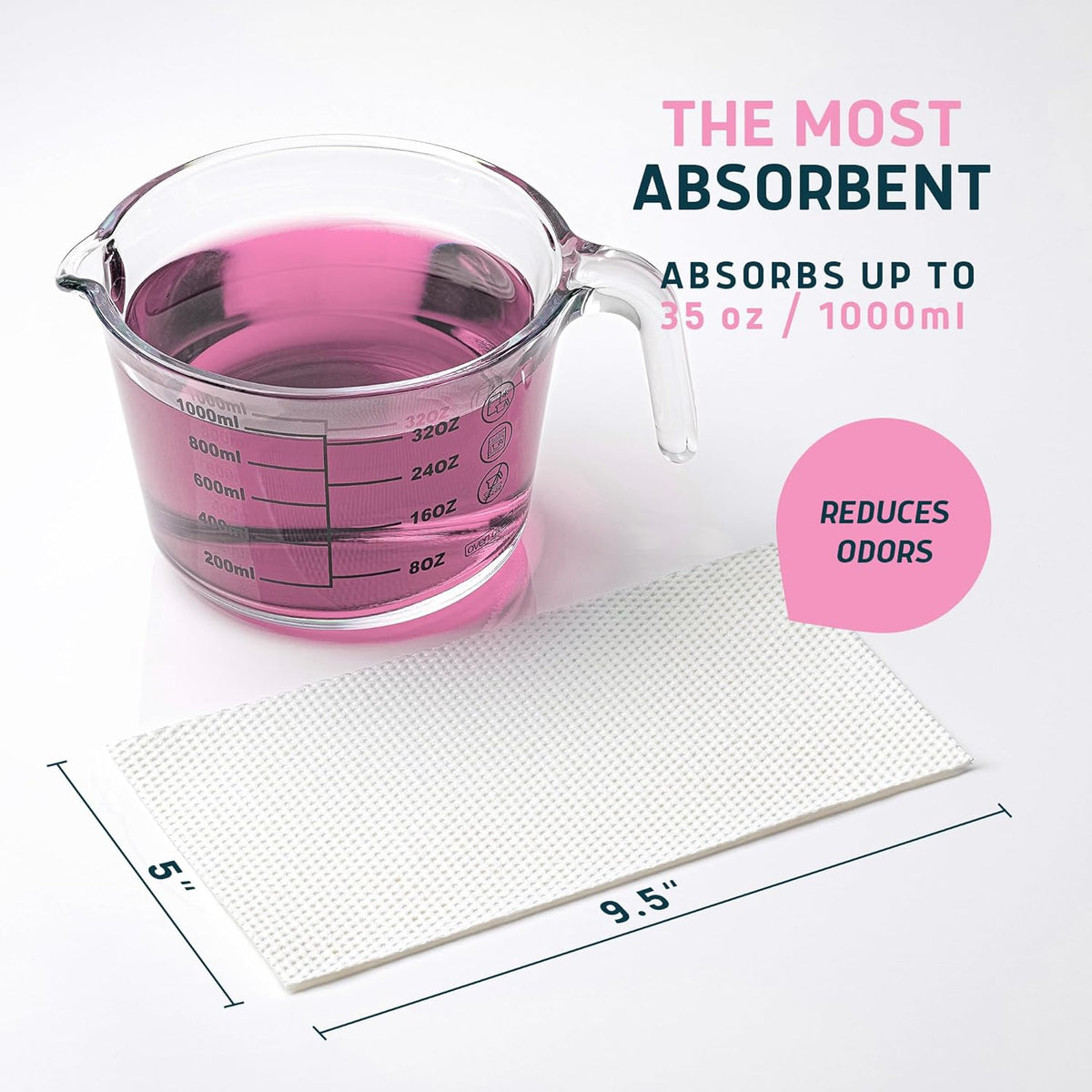 Lunderg Commode Liners with Absorbent Pads - Rose Scent Medical Grade 50 Count Universal Fit