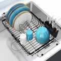 romision Expandable Dish Drying Rack Over The Sink Small Metal Stainless Steel Plate Holder for