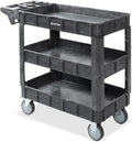 Dryser Utility Cart with Wheels, 40" x 17" Heavy Duty 550 lb. Capacity with Shelves - 3 Tier