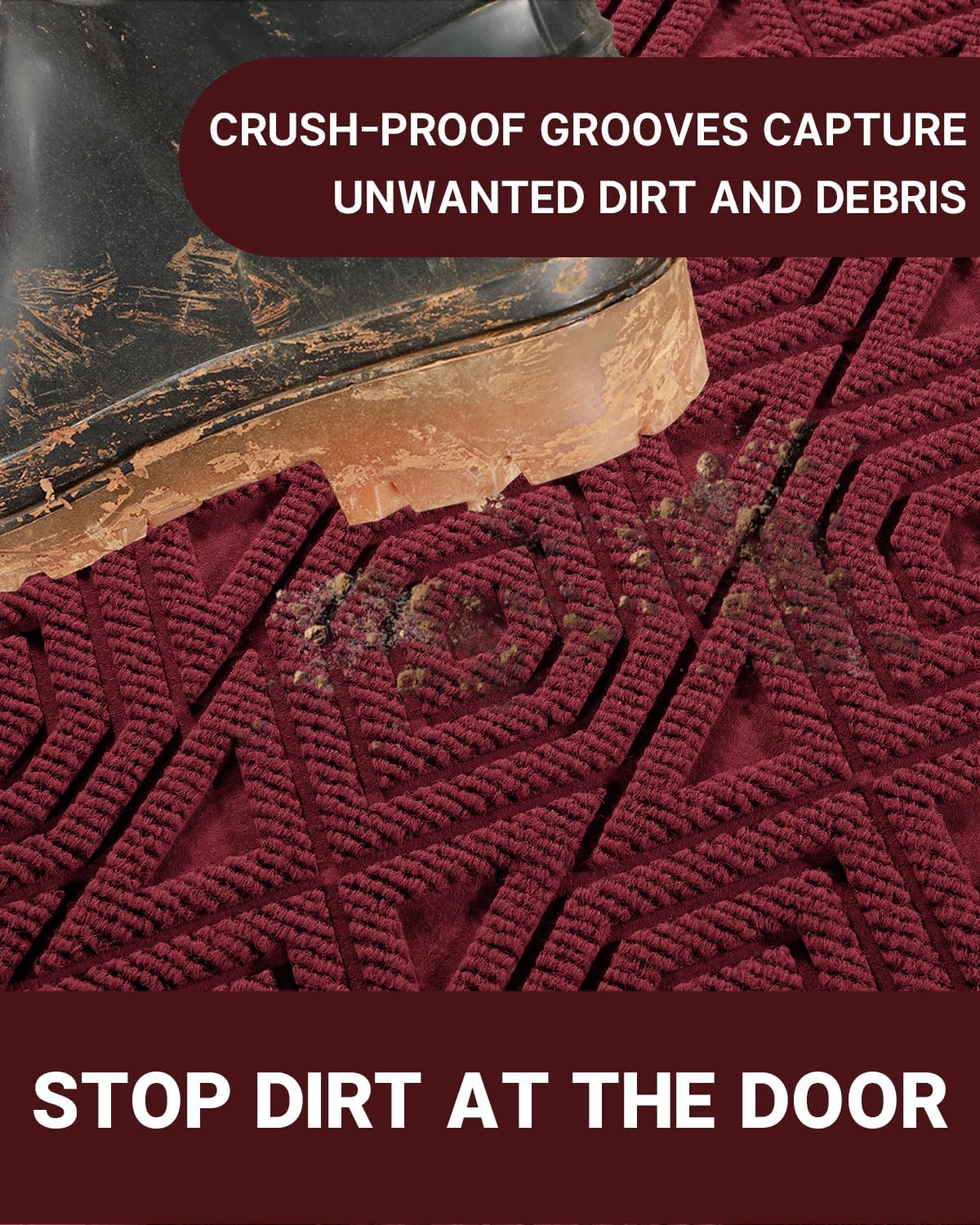 Yimobra Door Mat, Outdoor Indoor Entrance Welcome Mat, Heavy Entry Front Door Mat, Stain & Fade