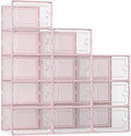 Kuject X-Large Shoe Storage Boxes Organizers Clear Plastic Stackable 12 Pack, Shoe Rack & Holder