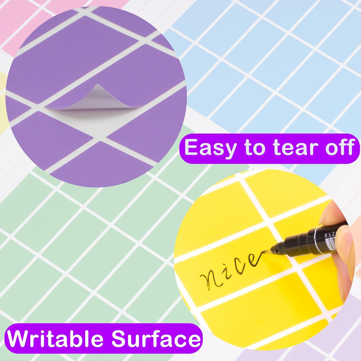 YSHIHE Colored Label Stickers,Rectangular Color Coding Stickers 1.57 x 0.75 Inch (40mm x 19mm),12