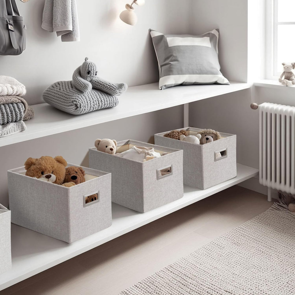 DECOMOMO Storage Bins for Shelves Robust Fabric Closet Bins for Shelves Toy Storage Clothes Books