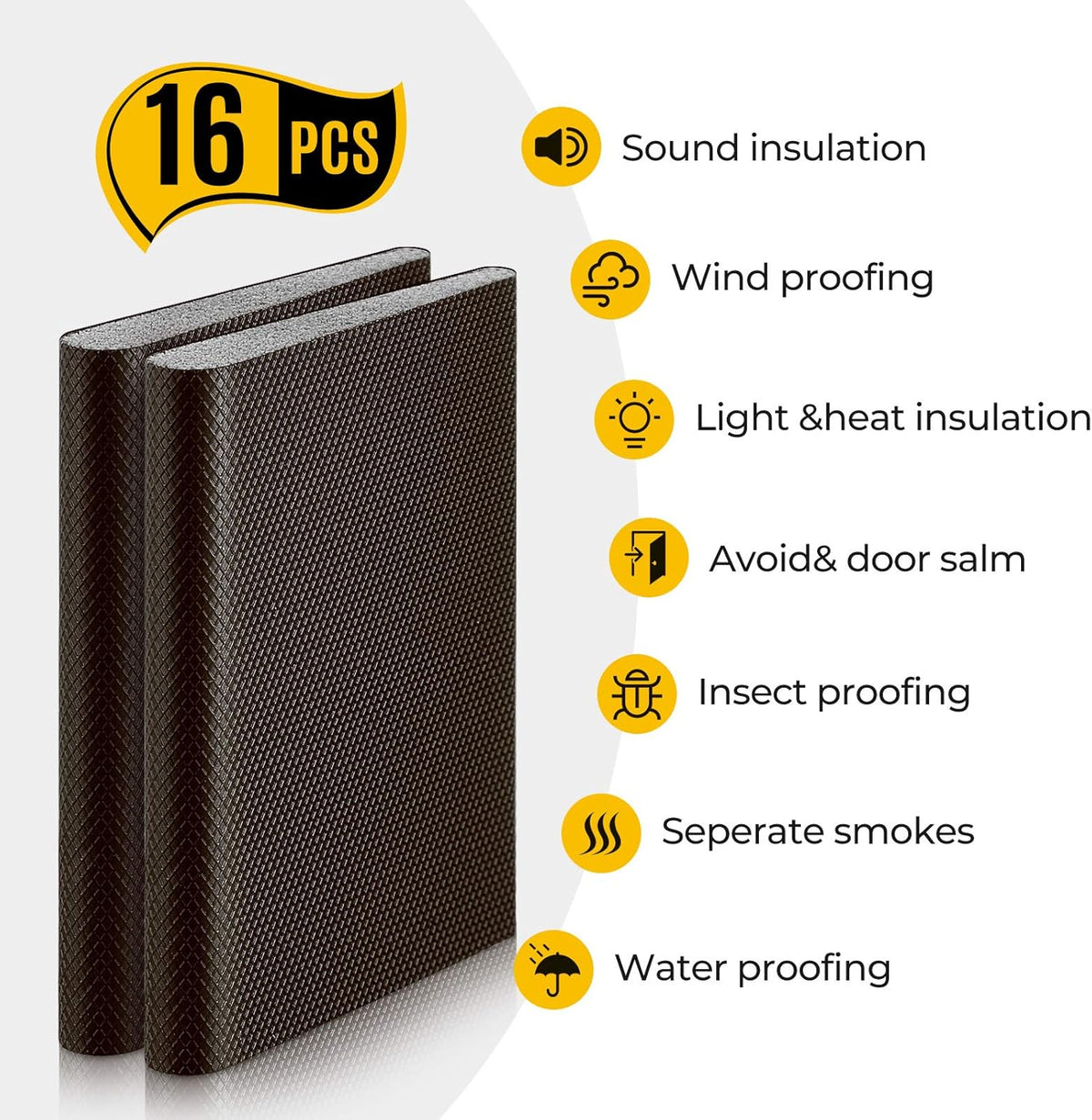 Zonon 64 Pieces Door Corner Seal Weatherstripping Exterior Door Frame Seal Draft Stopper Adhesive